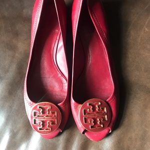 Tory Burch peep toe wedge 6.5